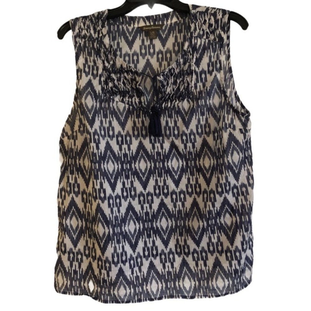 TOMMY BAHAMA IKAT SLEEVELESS BLOUSE L